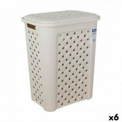 Laundry Basket Tontarelli Arianna With lid Beige 37,5 x 27,5 x 47 cm (6 Units)