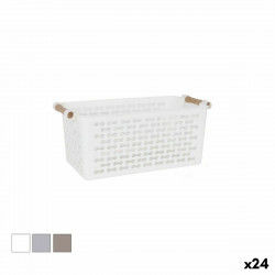 Multi-purpose basket Confortime Plastic With handles Wood 26 x 14,5 x 12 cm...