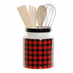 Pot for Kitchen Utensils DKD Home Decor Black Multicolour 1 L 11,5 x 11,5 x...