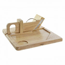 Cutter DKD Home Decor 29 x 29 x 10 cm Rubber wood Stainless steel