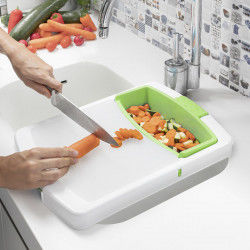 Extendable 3-in-1 Cutting Board with Tray, Container and Drainer PractiCut...