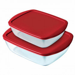 Set di scatole porta pranzo Pyrex Cook & Store Cristallo Rosso (1,1 / 1,5 L)...