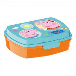 Sandwich Box Peppa Pig Having fun Plastic Light Pink (17 x 5.6 x 13.3 cm)