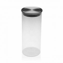 Glass Jar Versa 1000 ml Crystal Steel (8,5 x 20 cm)