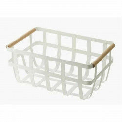 Multi-purpose basket DKD Home Decor White Natural Metal Pinewood 36 x 22 x...
