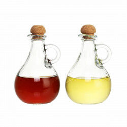 Oil and Vinegar Set DKD Home Decor 9 x 9 x 14,5 cm Crystal Transparent Cork...