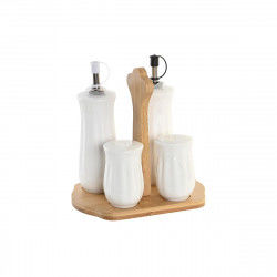 Oil and Vinegar Set DKD Home Decor 17 x 12,5 x 18 cm Natural Porcelain White...