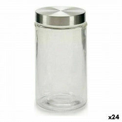 Bote Cristal Plateado Transparente Aluminio (1 L) (24 Unidades)