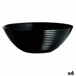 Salad Bowl Luminarc Harena Black Glass (Ø 27 cm) (6 Units)