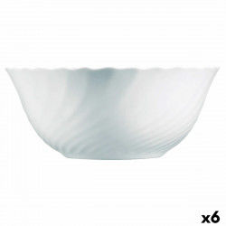 Salad Bowl Luminarc Trianon White Glass (24 cm) (6 Units)