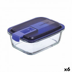 Hermetyczne pudełko na lunch Luminarc Easy Box Niebieski Szkło (6 Sztuk) (820...