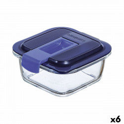 Hermetic Lunch Box Luminarc Easy Box Blue Glass (380 ml) (6 Units)