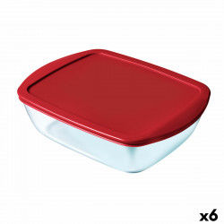 Rektangulær madkasse med Låg Pyrex Cook & Store Rektangulær 1 L Rød Glas (6...