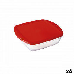 Kwadratowe pudełko na lunch z pokrywką Ô Cuisine Cook & Store Czerwony 1 L 20...