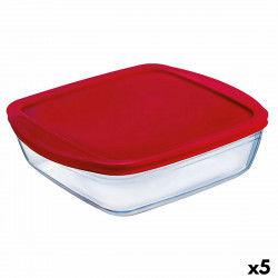 Panier-repas carré avec couvercle Ô Cuisine Cook&store Ocu Rouge 2,2 L 25 x...
