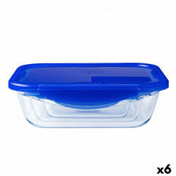 Hermetic Lunch Box Pyrex Cook & Go 20,5 x 15,5 x 6 cm Blue 800 ml Glass (6...