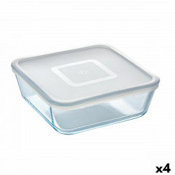 Square Lunch Box with Lid Pyrex Cook & Freeze 2 L 19 x 19 cm Transparent...