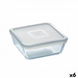 Square Lunch Box with Lid Pyrex Cook&freeze 850 ml 14 x 14 cm Transparent...