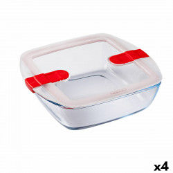 Hermetic Lunch Box Pyrex Cook & Heat 25 x 22 x 7 cm 2,2 L Transparent Glass...