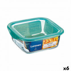 Firkantet madkasse med låg Luminarc Keep'n Lagon 10 x 5,4 cm Turkisblå 380 ml...