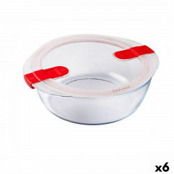 Hermetic Lunch Box Pyrex Cook&heat 26 x 23 x 8 cm 2,3 L Red Glass (6 Units)