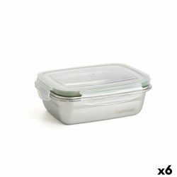 Hermetic Lunch Box Bidasoa Theo 17 x 13 x 6 cm 550 ml Silver Metal (6 Units)
