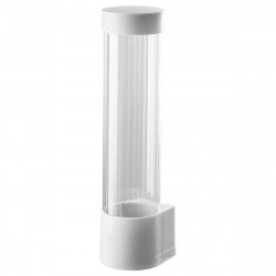 Cup Dispenser White Transparent Plastic