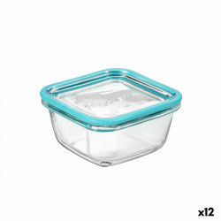 Square Lunch Box with Lid Bormioli Rocco Frigoverre Future Transparent Glass...
