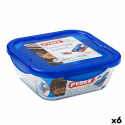 Porta pranzo Ermetico Pyrex Cook & go 21 x 21 x 9 cm Azzurro 1,9 L Vetro (6...