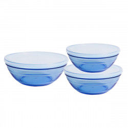 Set of bowls Duralex Marine Blue With lid 3 Pieces