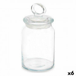 Jar Kitchen 860 ml 9,8 x 19,3 x 9,8 cm Transparent Silicone Glass (6 Units)