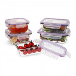 Set of 5 lunch boxes Quid Frost Transparent Glass (5 Units)