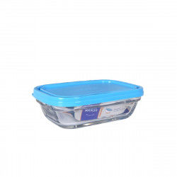 Rektangulær madkasse med Låg Duralex Freshbox Blå 400 ml