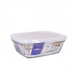 Rektangulær madkasse med Låg Duralex Freshbox 1,1 L Gennemsigtig Rektangulær