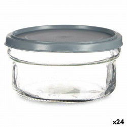 Round Lunch Box with Lid Grey Plastic 415 ml 12 x 6 x 12 cm (24 Units)