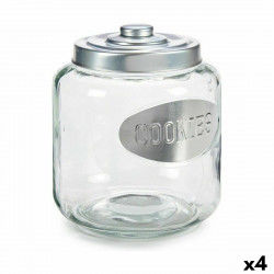 Biscuit jar Silver Metal 400 ml 19 x 22,5 x 19 cm (4 Units)