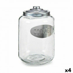 Biscuit jar Silver Metal 580 ml 19 x 28 x 19 cm (4 Units)