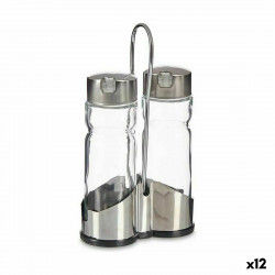Oil and Vinegar Set Transparent Metal (12 Units)