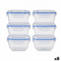 Set di scatole porta pranzo Ermetico Azzurro Trasparente Plastica 900 ml 14,5...
