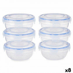 Set of lunch boxes Hermetic Blue Transparent Plastic 800 ml 15,5 x 7,5 x 15,5...