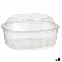 Rectangular Lunchbox with Lid Transparent polypropylene 1,5 L 18 x 10,5 x...