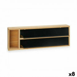 Paper dispenser Double Black Natural Bamboo Stainless steel 40 x 7 x 13 cm (8...