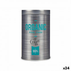 Tin Organic Coffee Grey Tin 10,4 x 18,2 x 10,4 cm (24 Units)