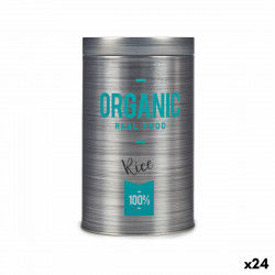 Tin Organic Rice Grey Tin 10,4 x 18,2 x 10,4 cm (24 Units)