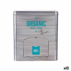 Porta cápsulas Organic Café Dispensador Gris Hojalata 9 x 18 x 16,1 cm (12...