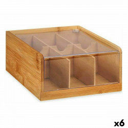 Box for Infusions Brown Bamboo 22 x 10 x 20,5 cm Tea (6 Units)