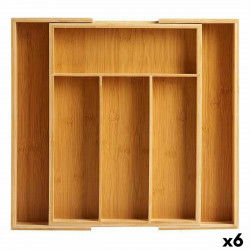 Cutlery Organiser Adaptable compartment Extendable Bamboo (6 Units)