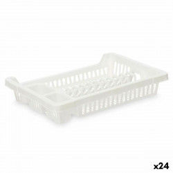 Afdrypningssstativ til køkkenvask Hvid Plastik 42,5 x 7 x 29,5 cm (24 enheder)