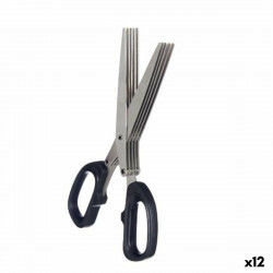 Scissors Black Silver Metal 7 x 18,5 x 1,7 cm (12 Units)