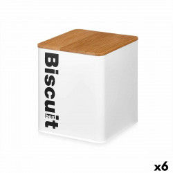 Biscuit and cake box White Metal 13,7 x 16,5 x 14 cm (6 Units)
